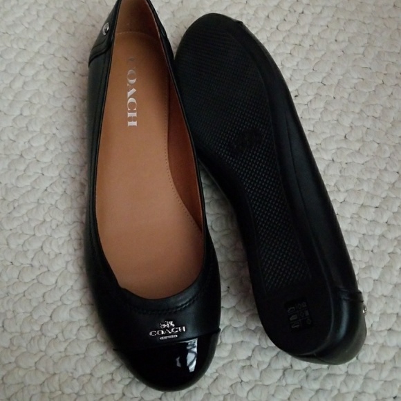 coach black flat shoes
